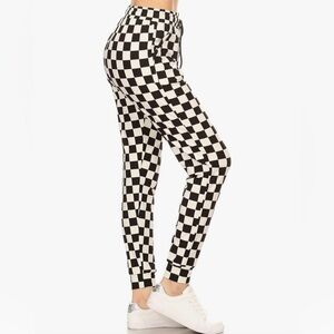 Checkered Joggers Black and White Women's Sz small pants